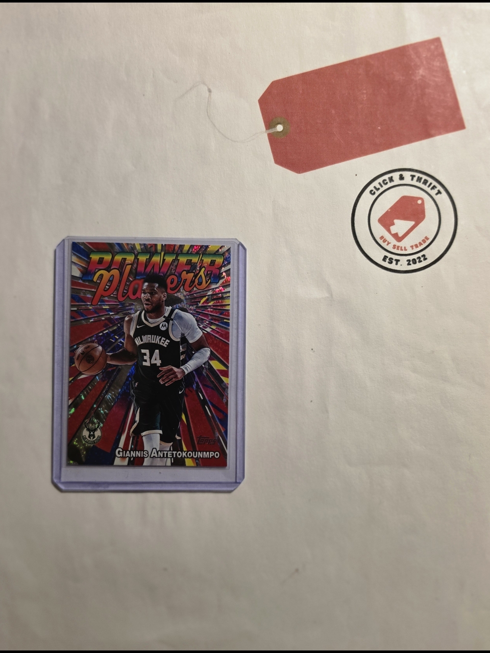 Giannis Antetokounmpo Power Players Trading Card - Red Design